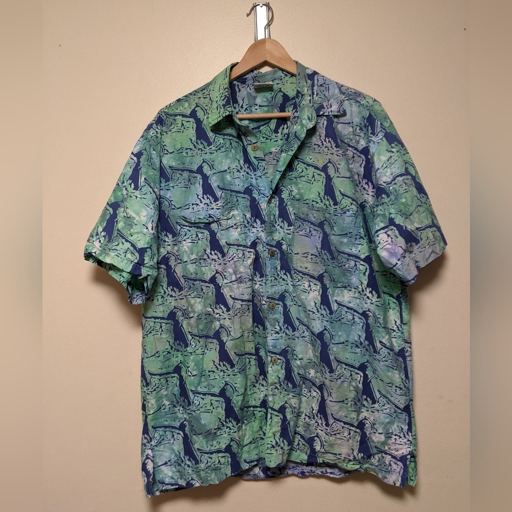 Vintage Rum Reggae Batik Safari Shirt | 100% Cotton | Size L
